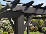 Stratford | 14x12 Steel Pergola – Black angle 8