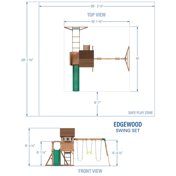 Edgewood Swing Set View 2 - Noxmow Official Hardware
