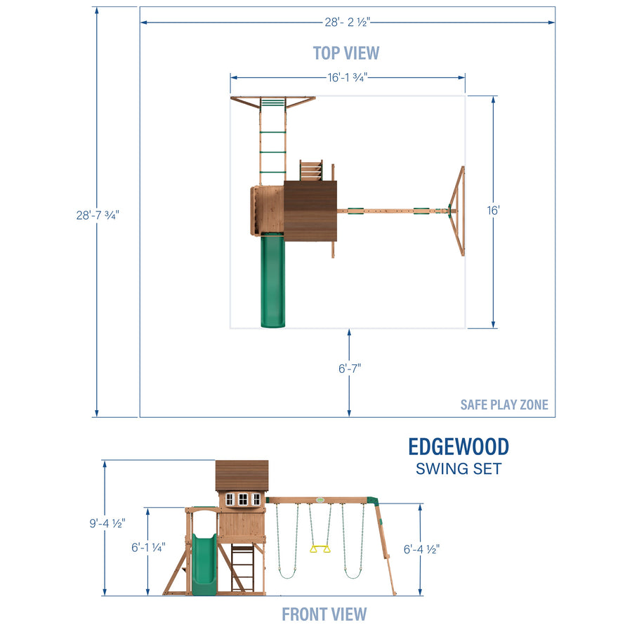 Edgewood Swing Set detail view
