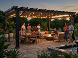 Stratford | 16x12 Steel Pergola – Black angle 10