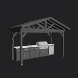 Lancaster | Covered Linear Outdoor Kitchen with Built-In Grill angle 23
