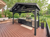 Lancaster | Covered Linear Outdoor Kitchen with Built-In Grill angle 1