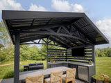 Langston | Covered Appliance-Ready Outdoor Kitchen with Refrigerator & Sink angle 4