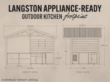 Langston | Covered Appliance-Ready Outdoor Kitchen with Refrigerator & Sink angle 2