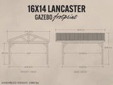 Lancaster | 16x14 Steel Gazebo with Gable Roof angle 2
