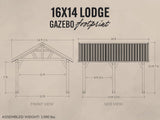 Lodge | 16x14 Cedar and Steel Gazebo with Steel Roof angle 2