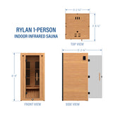 Rylan Indoor Infrared Sauna – 1 Person angle 3