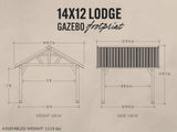 Lodge | 14x12 Cedar and Steel Gazebo with Steel Roof angle 2