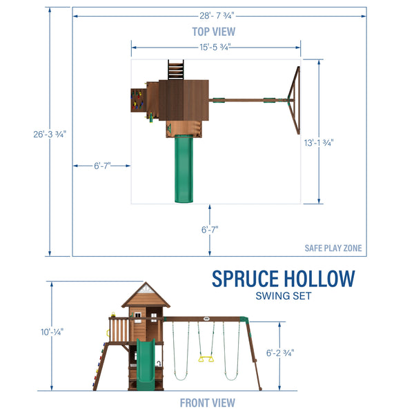 Spruce Hollow Swing Set View 2 - Noxmow Official Hardware