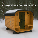 Lennon Outdoor Cube Sauna with Porch – 4-6 Person angle 7