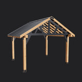 Lodge | 14x12 Cedar and Steel Gazebo with Steel Roof angle 14