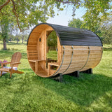 Paxton Outdoor Barrel Sauna with Porch – 4-6 Person angle 2