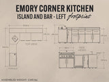 Emory | Corner Outdoor Kitchen Island with Bar Seating & Built-In Grill – Left angle 3