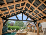 Lodge | 14x14 Cedar and Steel Gazebo with Steel Roof angle 5