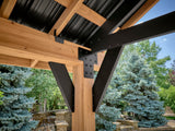 Lodge | 14x14 Cedar and Steel Gazebo with Steel Roof angle 6