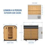 Lennon Outdoor Cube Sauna – 4-6 Person angle 4