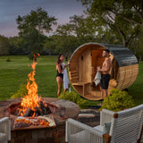 Paxton Outdoor Barrel Sauna with Porch – 2-4 Person angle 14
