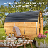 Paxton Outdoor Barrel Sauna – 4-6 Person angle 5