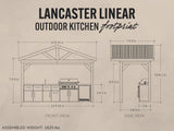 Lancaster | Covered Linear Outdoor Kitchen with Built-In Grill angle 2