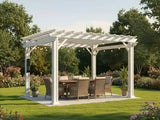 Stratford | 12x10 Steel Pergola – White angle 1