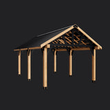 Lodge | 19x14 Cedar and Steel Gazebo with Steel Roof angle 16
