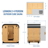 Lennon Outdoor Cube Sauna – 2-4 Person angle 3