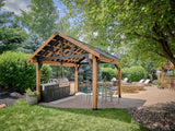 Lodge | 14x14 Cedar and Steel Gazebo with Steel Roof angle 1