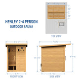 Henley Outdoor Cabin Sauna – 2-4 Person angle 3