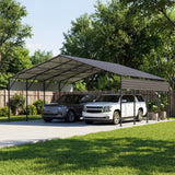 Patiowell 20x20 ft Outdoor Metal Carport, Black angle 9