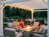 Stratford | 14x12 Steel Pergola – White angle 10