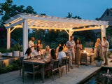Stratford | 14x12 Steel Pergola – White angle 9