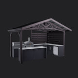 Langston | Covered Walk-In Outdoor Kitchen with Built-In Grill & Pizza Oven angle 35