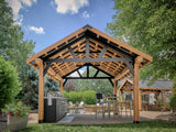 Lodge | 14x14 Cedar and Steel Gazebo with Steel Roof angle 3