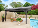 Lancaster | 18x14 Steel Gazebo with Gable Roof angle 3