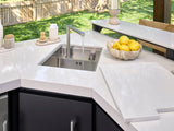 Emory | Corner Outdoor Kitchen Island with Bar Seating & Built-In Grill – Left angle 10