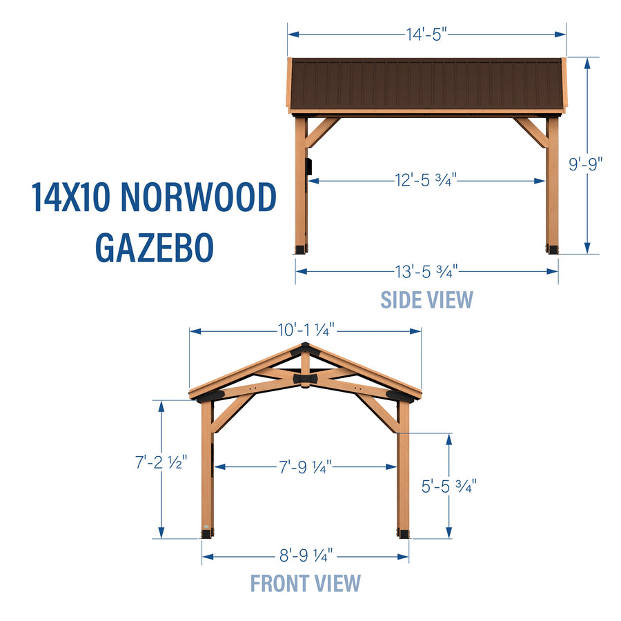 14x10 Norwood Gazebo detail view