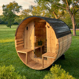 Paxton Outdoor Barrel Sauna with Porch – 2-4 Person angle 2