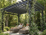 Stratford | 12x10 Steel Pergola – Black angle 13