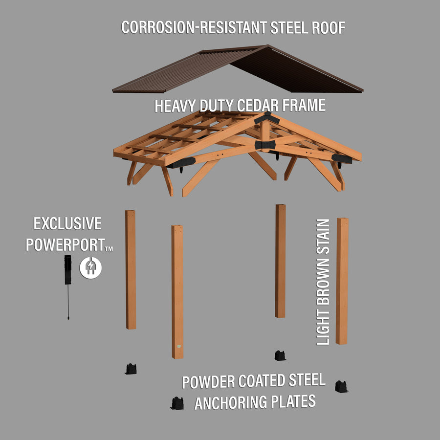 12x10 Norwood Gazebo detail view