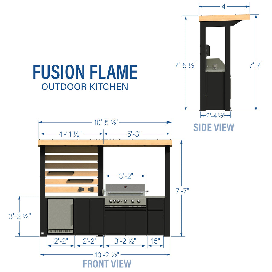 Fusion Flame Outdoor Kitchen detail view