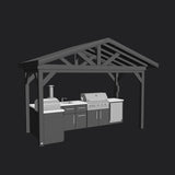 Lancaster | L-Shape Outdoor Kitchen with Built-In Grill & Pizza Oven angle 2