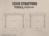 Stratford | 12x10 Steel Pergola – White angle 2