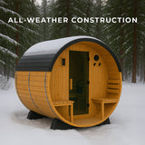 Paxton Outdoor Barrel Sauna with Porch – 2-4 Person angle 7