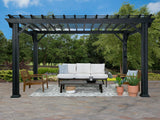 Stratford | 14x12 Steel Pergola – Black angle 3
