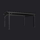 Stratford | 16x12 Steel Pergola – Black angle 12