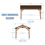 16x12 Norwood Gazebo angle 2