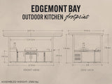 Edgemont Bay | U-Shape Outdoor Kitchen with Bar Seating, Grill & Pizza Oven angle 2