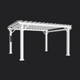 Stratford | 14x12 Steel Pergola – White angle 11