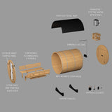 Paxton Outdoor Barrel Sauna with Porch – 2-4 Person angle 15