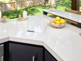 Emory | Corner Outdoor Kitchen Island with Bar Seating & Built-In Grill – Left angle 9